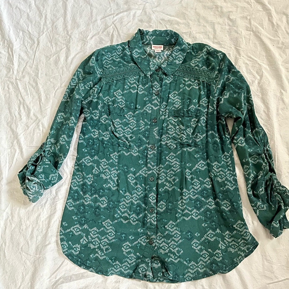 Mossimo Supply Co. Green Button Down Shirt